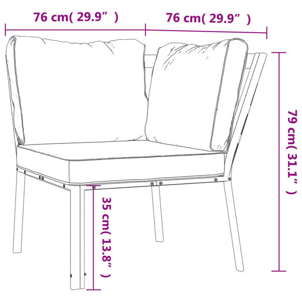 vidaXL Καρέκλα Κήπου 76 x 76 x 79 εκ. Ατσάλινη Μαξιλάρια Χρώμα Άμμου