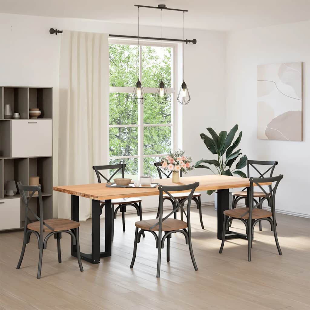 vidaXL Πόδια τραπεζαρίας σχήμα T 2 τεμ. Μαύρο 60x35x(72-73) εκ. Ατσάλι