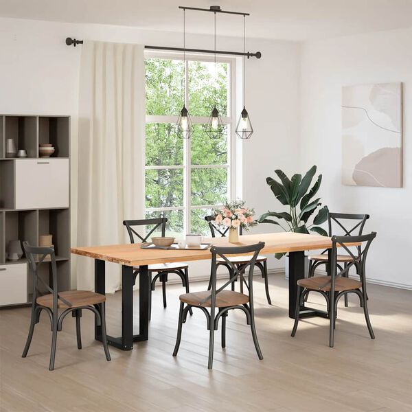 vidaXL Πόδια Τραπεζαρίας σε Σχήμα Τ, 2 τεμ. Μαύρο 60x35x(72-73) εκ. Ατσάλι