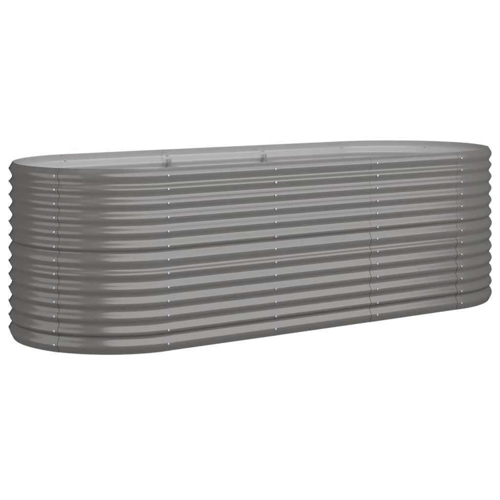 vidaXL Ζαρντινιέρα Γκρι 224x80x68 εκ. Ατσάλι με Ηλεκτρ. Βαφή Πούδρας