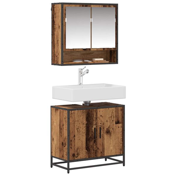 vidaXL &Sigma;&epsilon;&tau; &Epsilon;&pi;ί&pi;&lambda;&omega;&nu; &Mu;&pi;ά&nu;&iota;&omicron;&upsilon; &mu;&epsilon; &rho;ά&phi;&iota; 2 pcs &Pi;&alpha;&lambda;&iota;ό &Xi;ύ&lambda;&omicron; &Epsilon;&pi;&epsilon;&xi;&epsilon;&rho;&gamma;&alpha;&sigma;&mu;έ&nu;&omicron; &xi;ύ&lambda;&omicron;