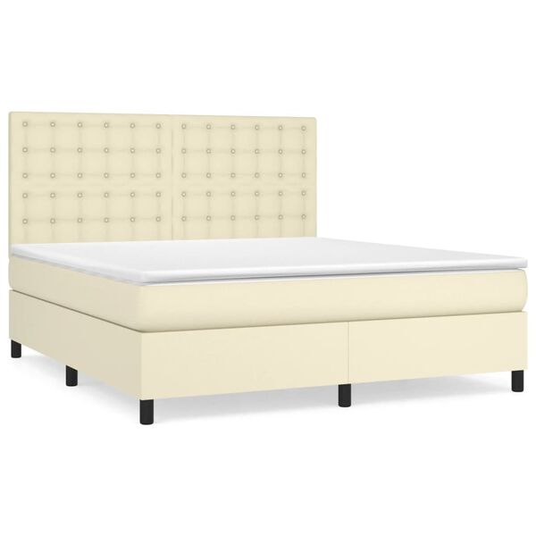 vidaXL &Kappa;&rho;&epsilon;&beta;ά&tau;&iota; Boxspring &mu;&epsilon; &Sigma;&tau;&rho;ώ&mu;&alpha; &Kappa;&rho;&epsilon;&mu; 180x200 &epsilon;&kappa;. &Sigma;&upsilon;&nu;&theta;&epsilon;&tau;&iota;&kappa;ό &Delta;έ&rho;&mu;&alpha;
