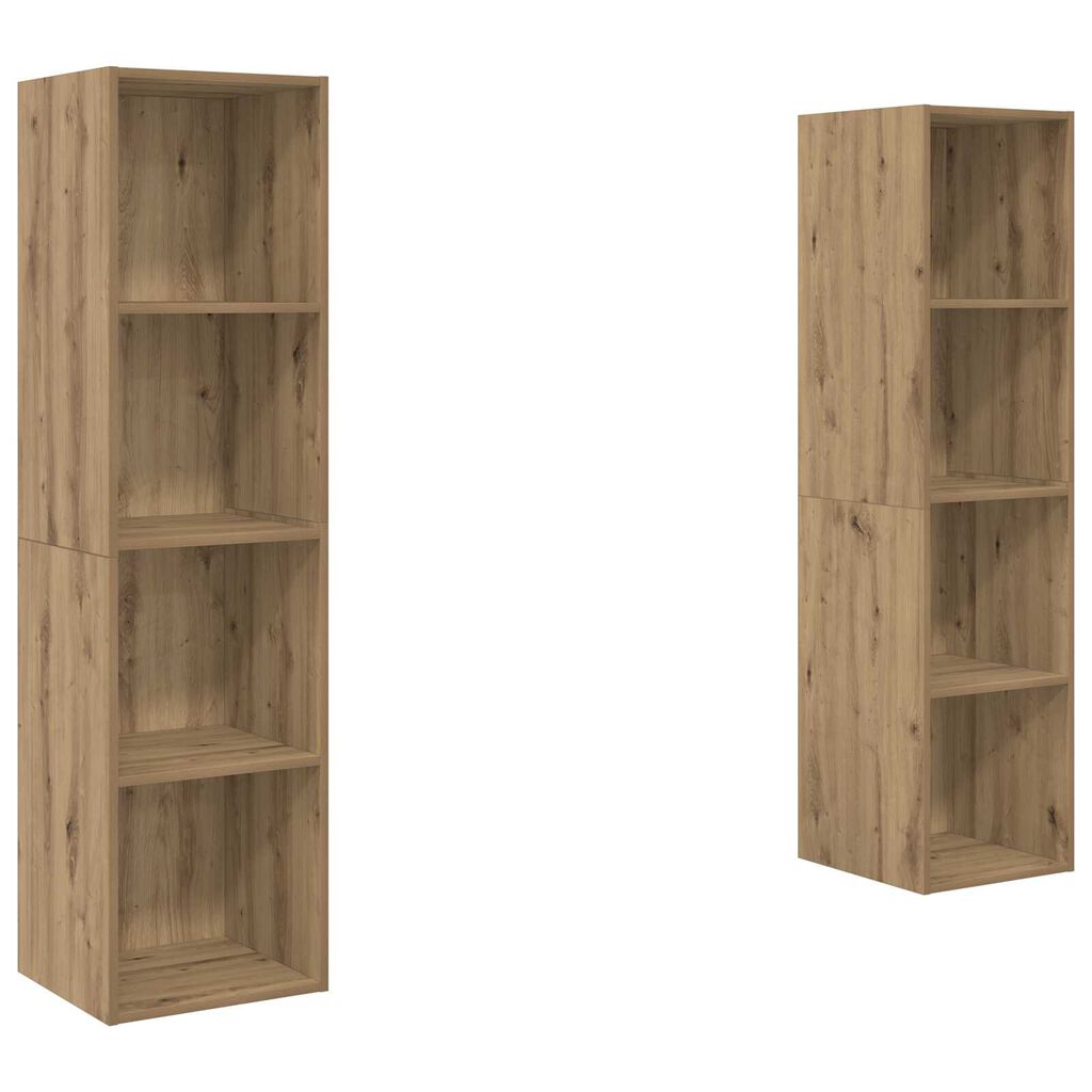 vidaXL Ντουλάπι TV 2 pcs Καφέ 37 x 37 x 142.5 εκ Επεξεργασμένο ξύλο