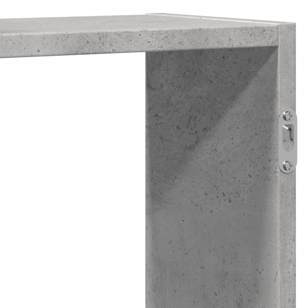 vidaXL Ραφιέρα Τοίχου Γκρι Σκυροδέματος 129x18x42 εκ. από Επεξ. Ξύλο