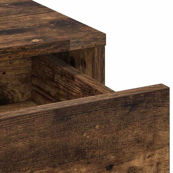 vidaXL Highboard Καπνιστή δρυς 40 x 40.5 x 135 εκ. Επεξεργασμένο ξύλο
