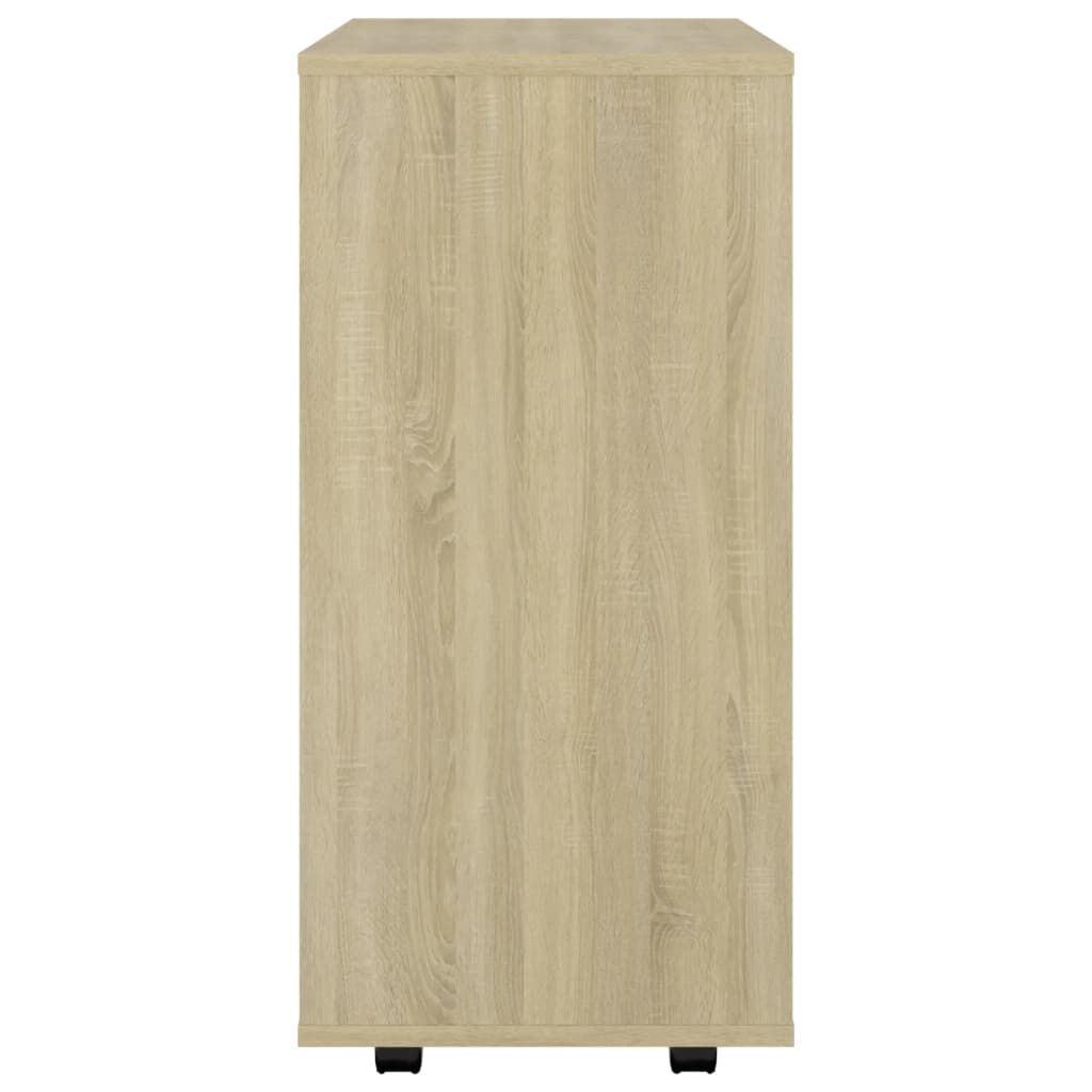 vidaXL Ντουλάπι Τροχήλατο Sonoma Δρυς 60 x 35 x 75 εκ. από Επεξ. Ξύλο