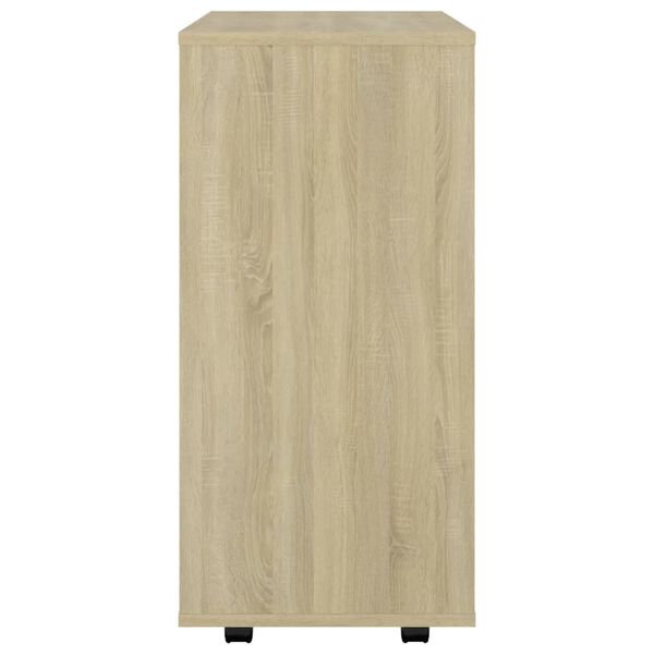 vidaXL Ντουλάπι Τροχήλατο Sonoma Δρυς 60 x 35 x 75 εκ. από Επεξ. Ξύλο