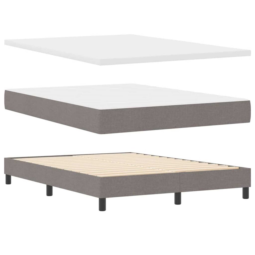 vidaXL Κρεβάτι box spring με στρώμα Taupe 140 x 200 cm ύφασμα