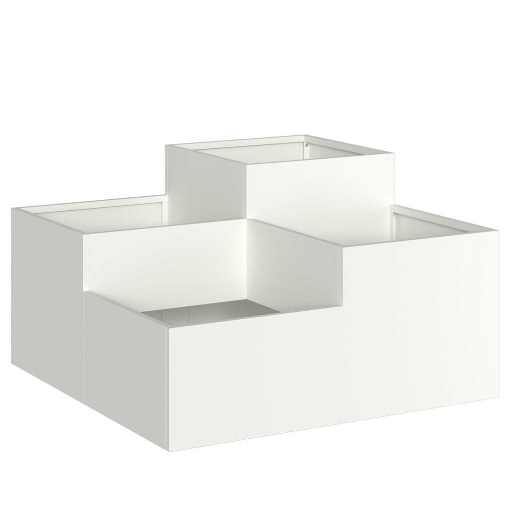 vidaXL Γλάστρα Κήπου Λευκό 80 x 80 x 48 εκ. Ατσάλι