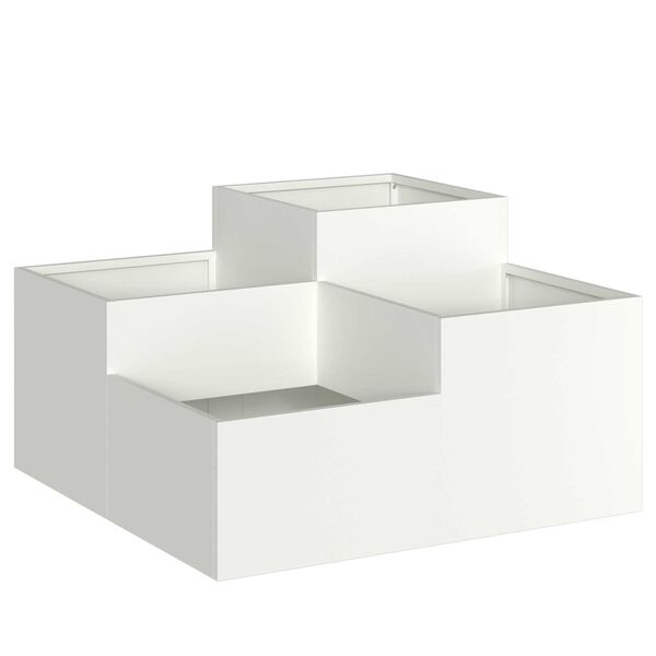 vidaXL Γλάστρα Κήπου Λευκό 80 x 80 x 48 εκ. Ατσάλι