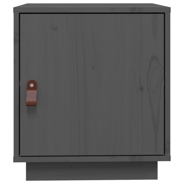 vidaXL Κομοδίνο Γκρι 40 x 34 x 45 εκ. από Μασίφ Ξύλο Πεύκου