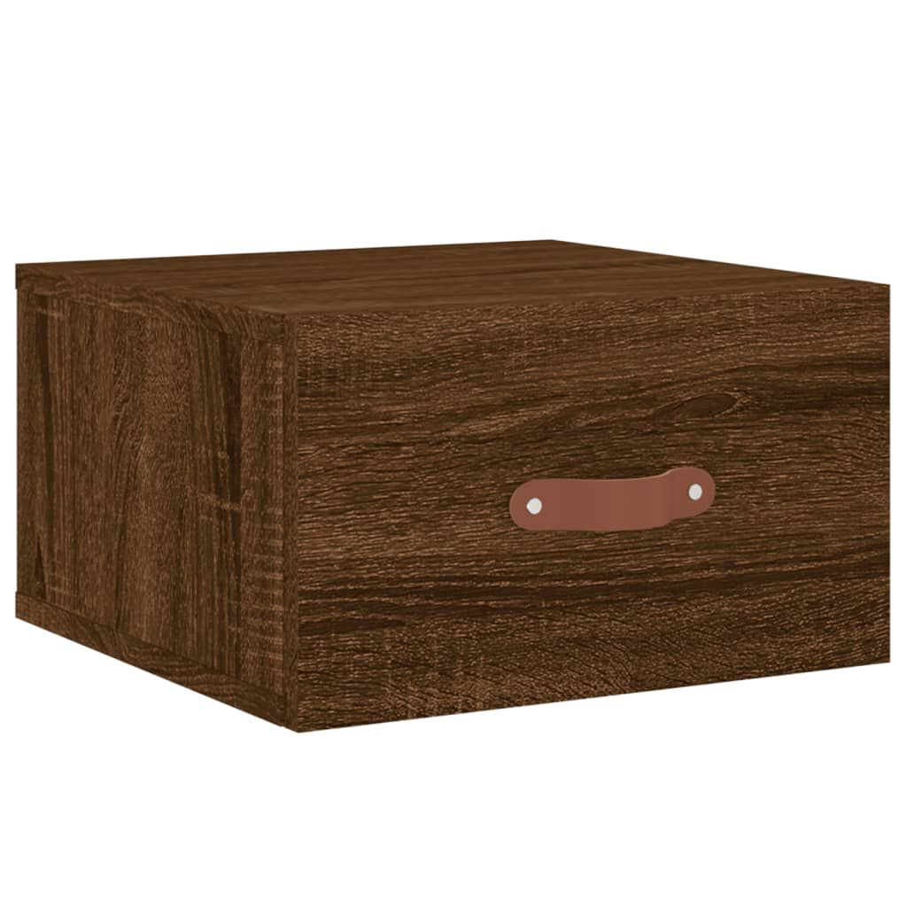 vidaXL Κομοδίνα Επιτοίχια 2 τεμ. Καφέ Δρυς 35 x 35 x 20 εκ.