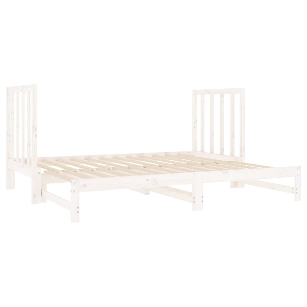 vidaXL Καναπές Κρεβάτι Συρόμενος Λευκός 2x(90x190) εκ. από Μασίφ Πεύκο
