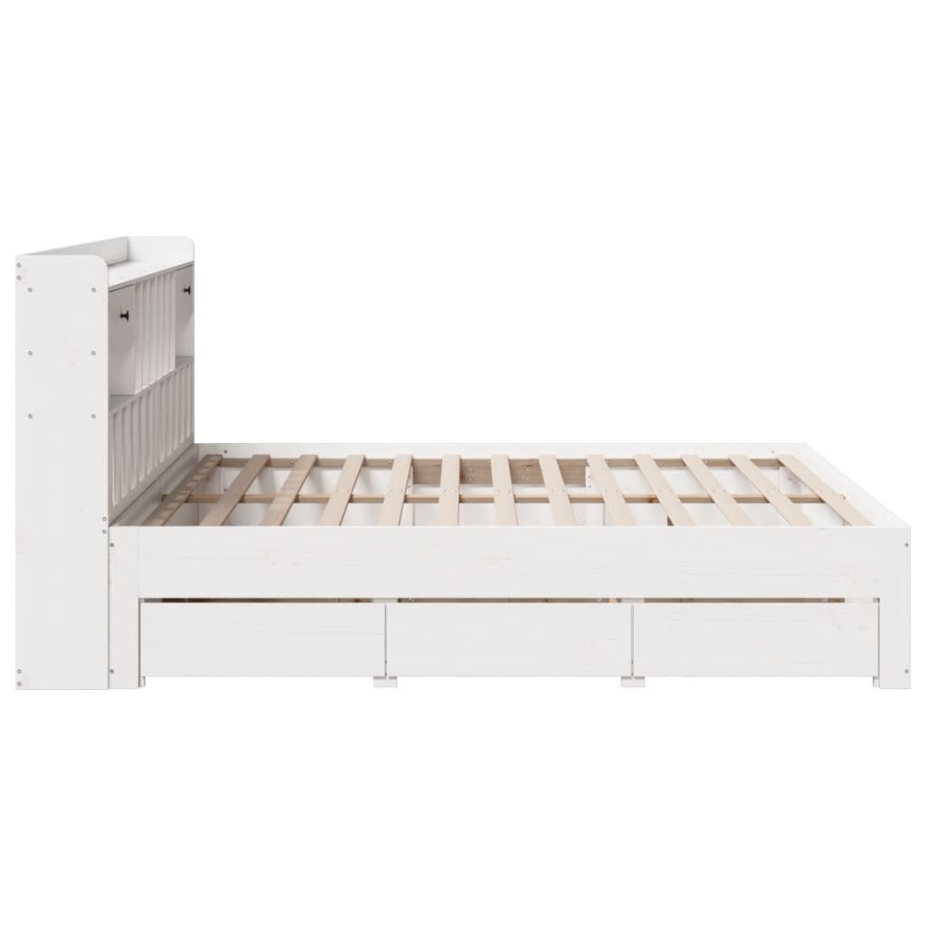 vidaXL Κρεβάτι Βιβλιοθήκη Χωρίς Στρώμα 180x200 εκ Μασίφ Ξύλο Πεύκου