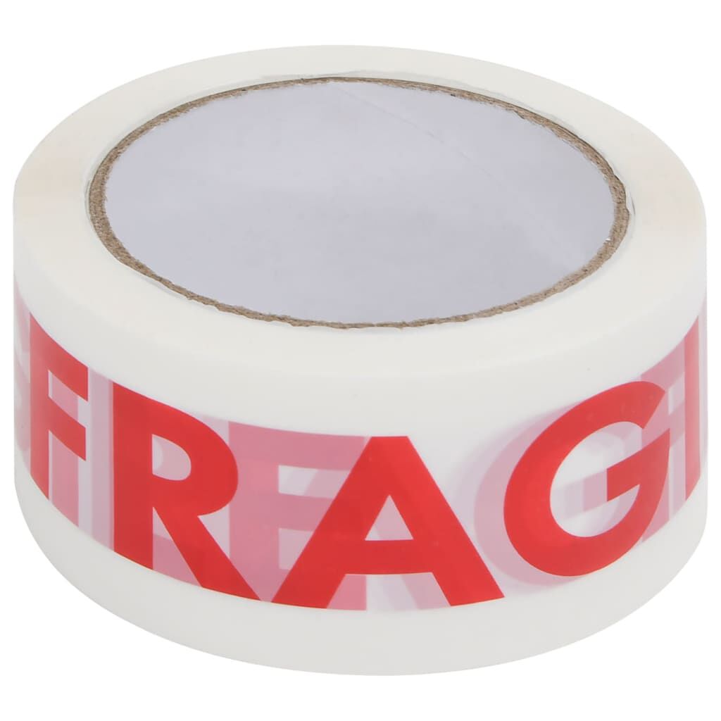 vidaXL Ταινίες Συσκευασίας FRAGILE 72 τεμ. Λευκές 48 χιλ. x 66 μ.