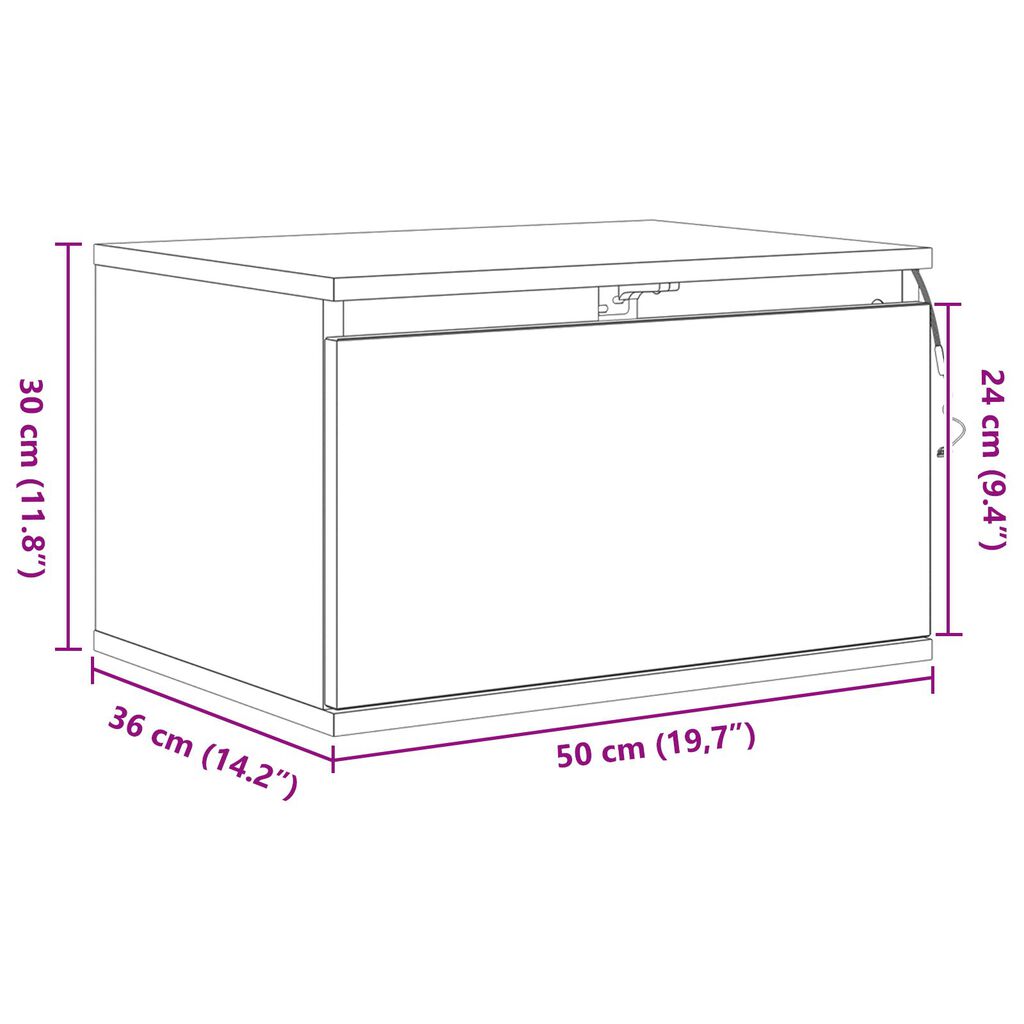 κουζίνας κομοδίνο vidaXL με LED τοίχου Artisan Oak 50x36x30 εκ.
