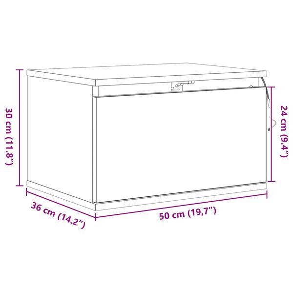 κουζίνας κομοδίνο vidaXL με LED τοίχου Artisan Oak 50x36x30 εκ.