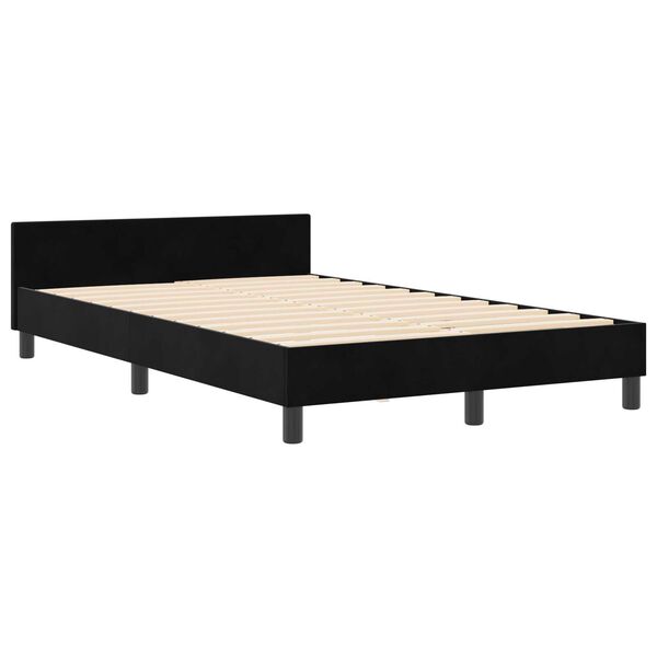 vidaXL Σκελετός Κρεβατιού με κεφαλάρι Μαύρο 120 x 190 cm Βελούδο