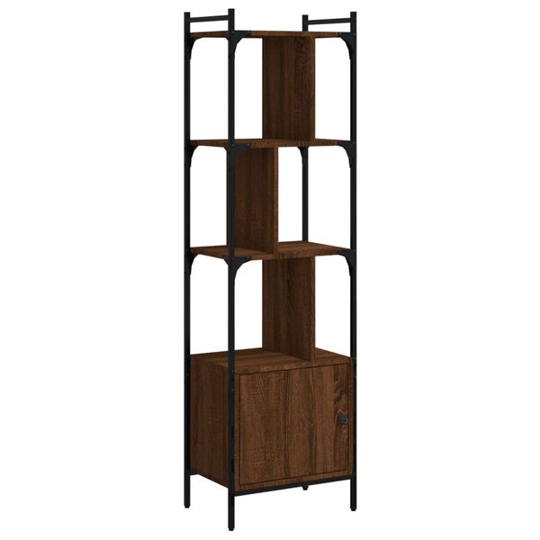 vidaXL Βιβλιοθήκη με Πόρτα Καφέ Δρυς 44,5x30x154,5 εκ. Επεξ. Ξύλο