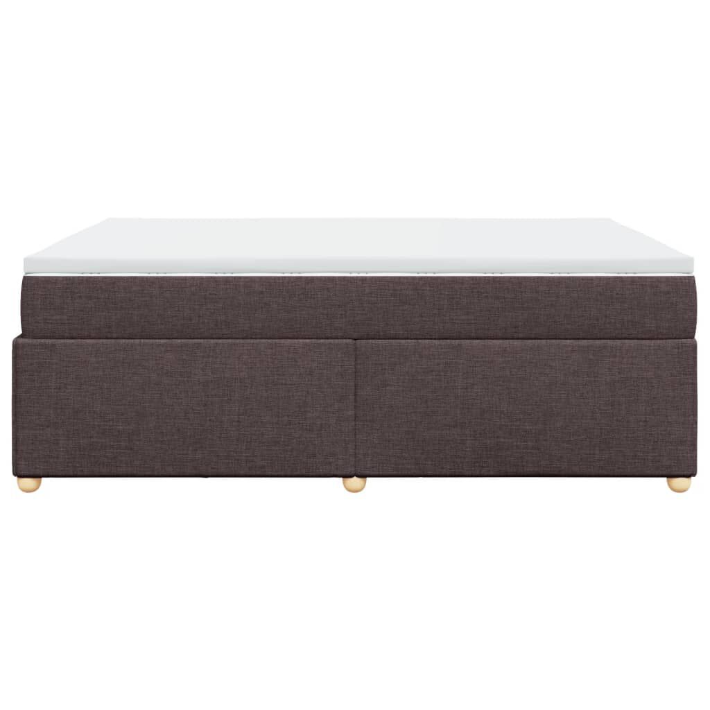 vidaXL Κρεβάτι Boxspring με Στρώμα Σκούρο Καφέ 140x200 εκ Υφασμάτινο