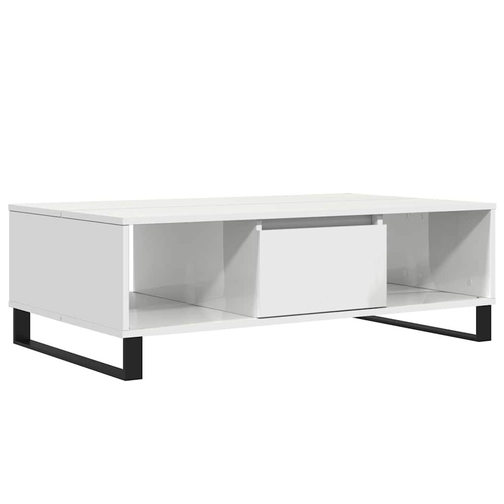 vidaXL Τραπεζάκι Σαλονιού Γυαλ. Λευκό 104x60x35 εκ. από Επεξεργ. Ξύλο