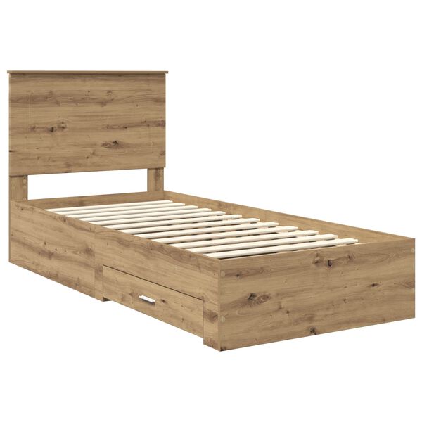 vidaXL &Sigma;&kappa;&epsilon;&lambda;&epsilon;&tau;ό&sigmaf; &Kappa;&rho;&epsilon;&beta;&alpha;&tau;&iota;&omicron;ύ Artisan Oak 90 x 190 cm &Epsilon;&pi;&epsilon;&xi;&epsilon;&rho;&gamma;&alpha;&sigma;&mu;έ&nu;&omicron; &xi;ύ&lambda;&omicron;