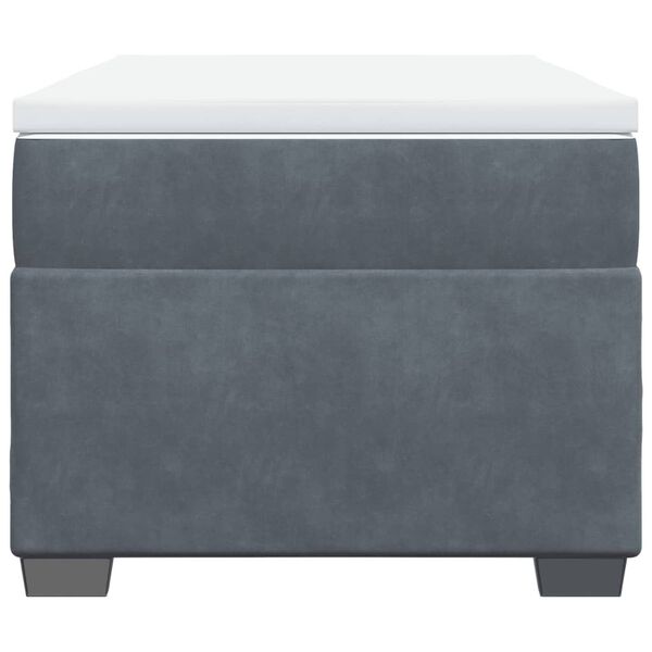 vidaXL Κρεβάτι Boxspring με Στρώμα Σκούρο Γκρι 90x190 εκ. Βελούδινο