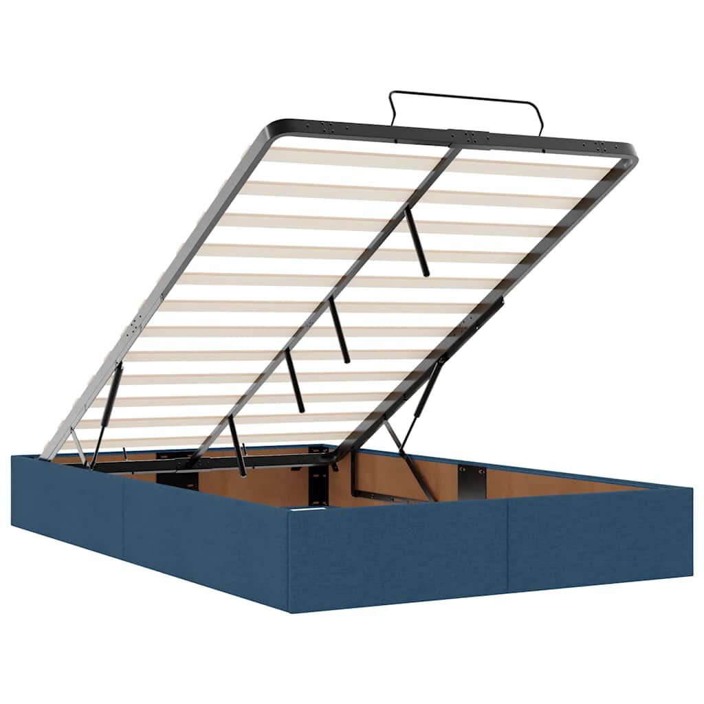 vidaXL Οθωμανικό κρεβάτι με στρώμα μπλε 120x200cm ύφασμα
