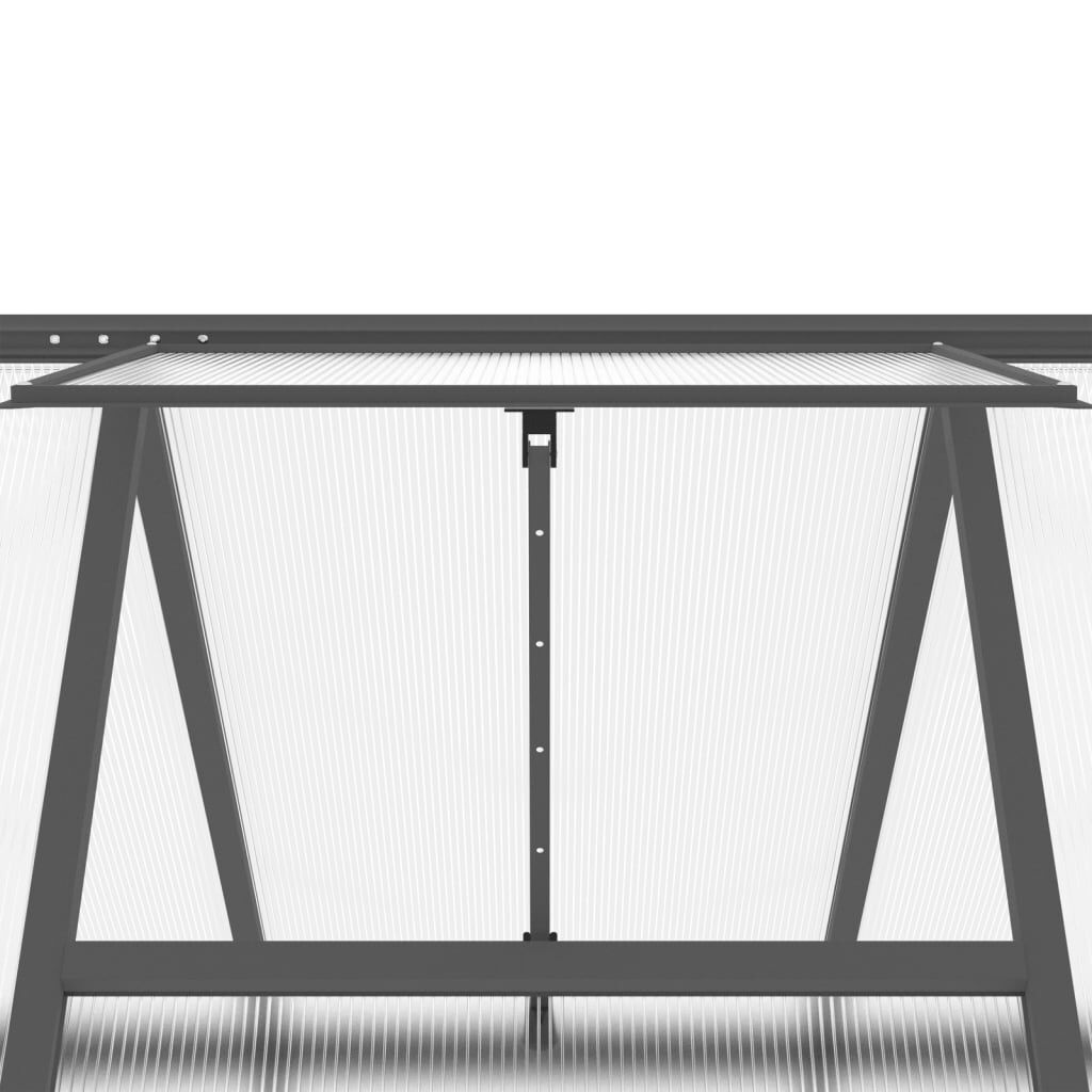 vidaXL Θερμοκήπιο με Πλαίσιο Βάσης Ανθρακί 169x169x202 εκ. Αλουμίνιο