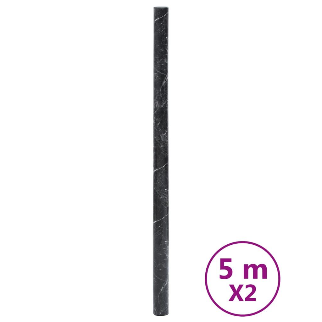 vidaXL Αυτοκόλλητα Επίπλων Μάρμαρο Μαύρο 90 x 500 εκ. από PVC