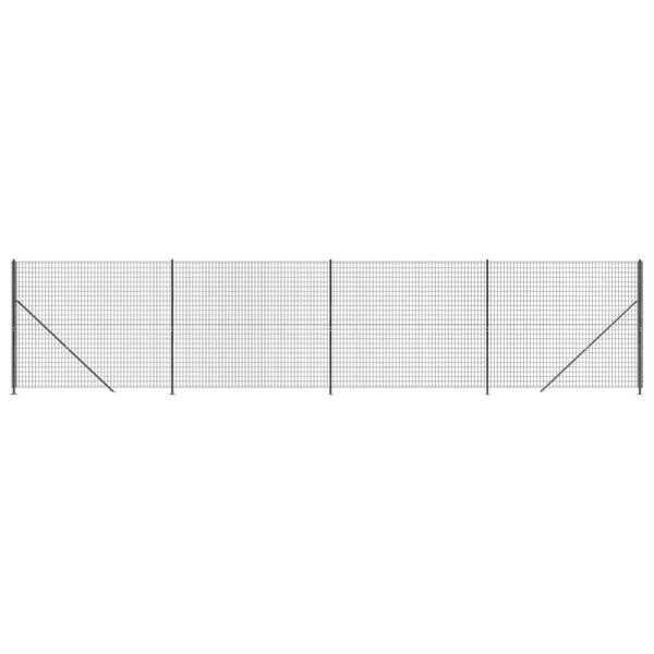 vidaXL Συρματόπλεγμα Περίφραξης Ανθρακί 1,4 x 10 μ. με Βάσεις Φλάντζα