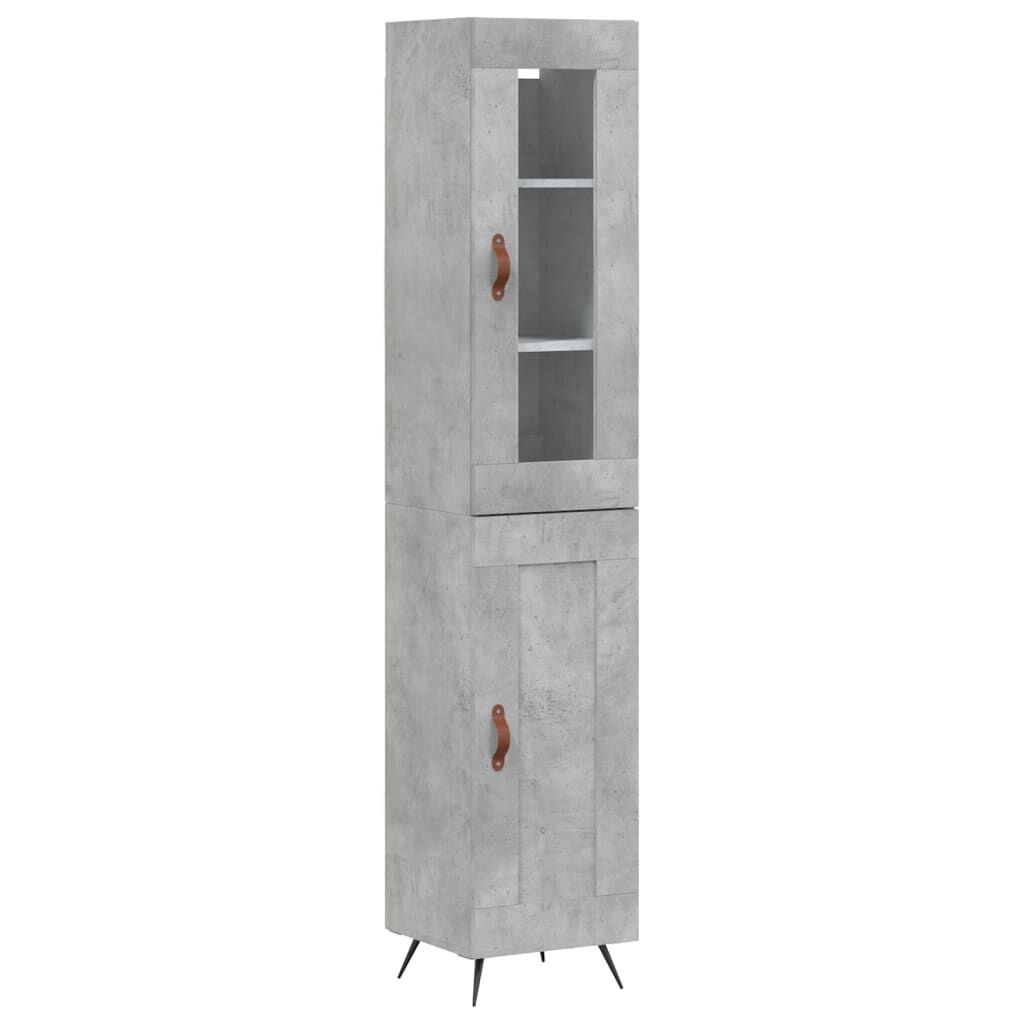 vidaXL Ντουλάπι Γκρι Σκυροδέματος 34,5x34x180 εκ. Επεξεργασμένο Ξύλο