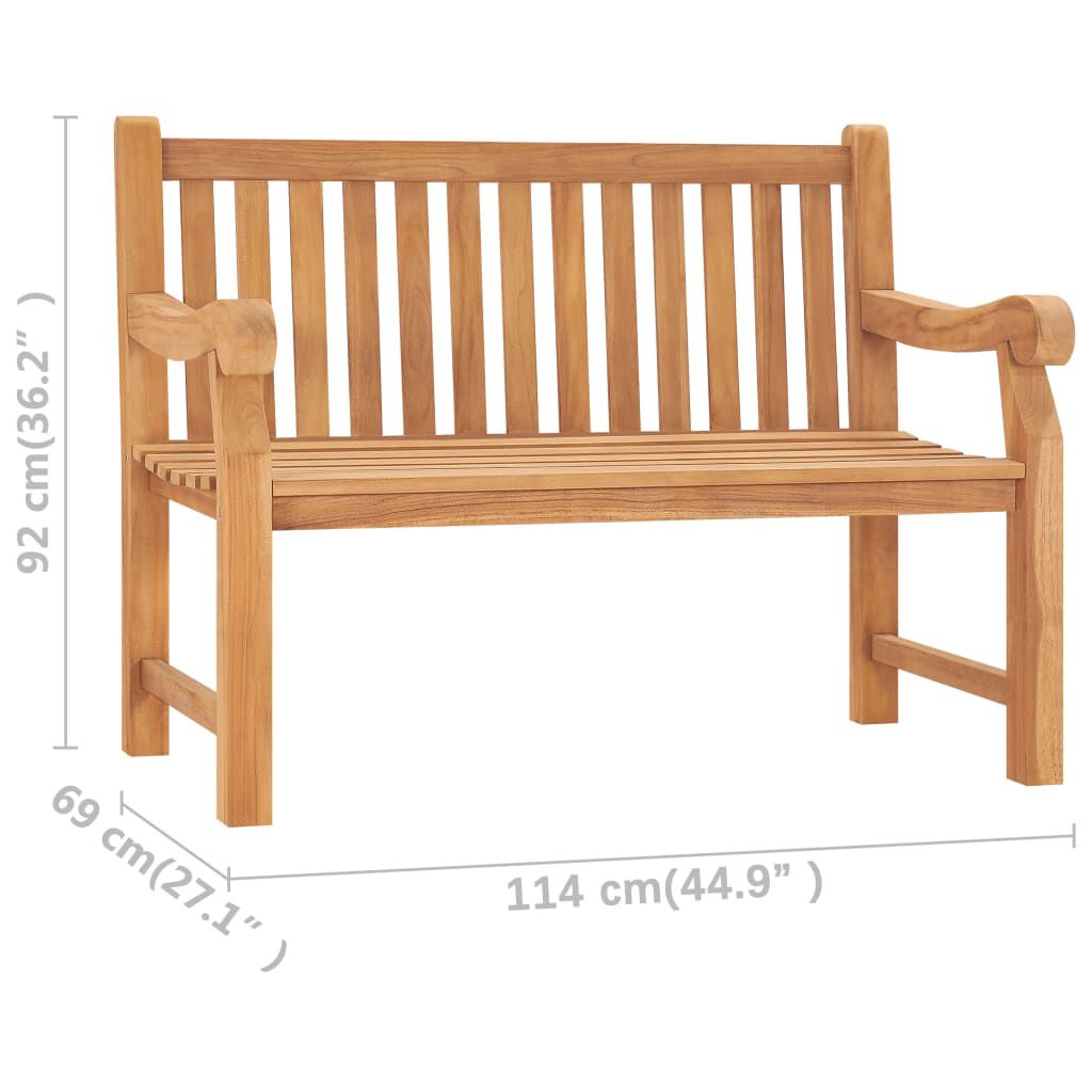 vidaXL Παγκάκι Κήπου 114 εκ. από Μασίφ Ξύλο Teak
