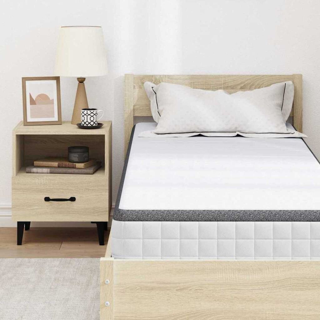 vidaXL Στρώμα Λευκό, Γκρι 70 x 200 cm Πλεκτό ύφασμα