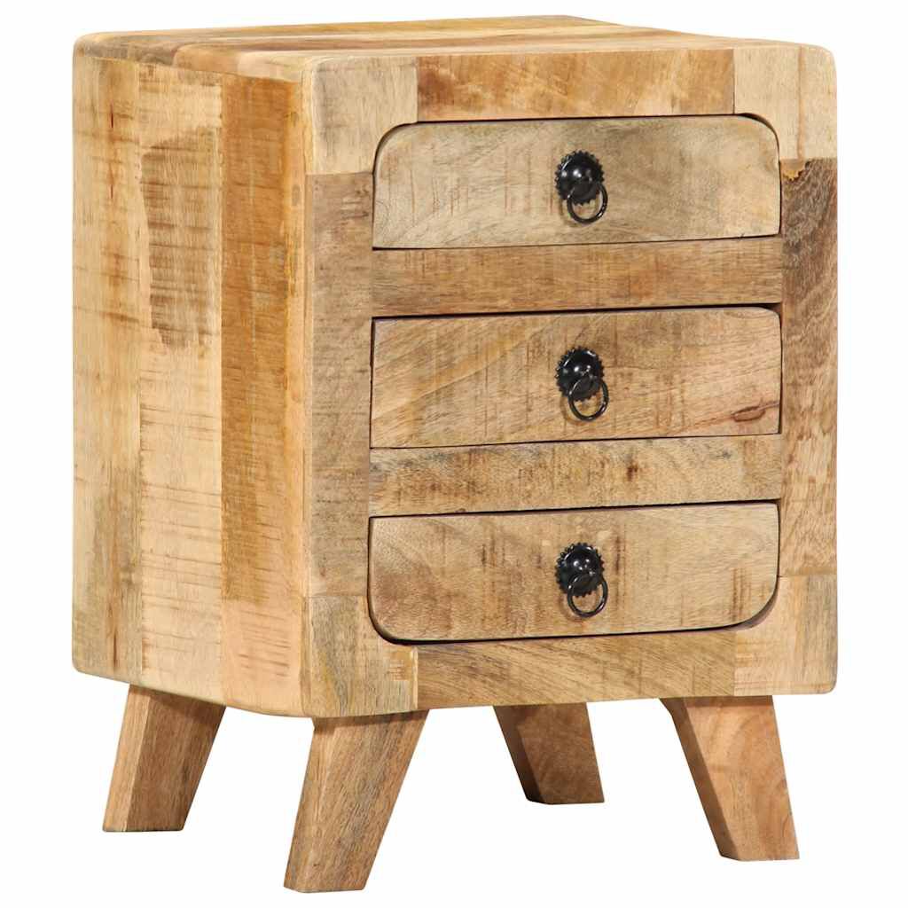 vidaXL Κομοδίνο 2 τεμάχια 37x32x50 cm Στερεό ξύλο ακατέργαστο μάνγκο