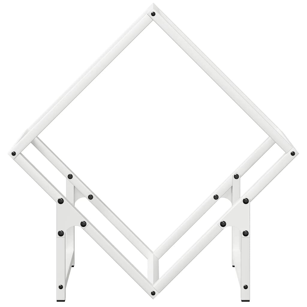 vidaXL Ράφι για καυσόξυλα Λευκό 50x25x50 εκ. Ατσάλι ψυχρής έλασης