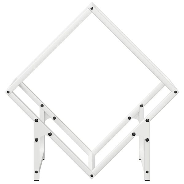 vidaXL Ράφι για καυσόξυλα Λευκό 50x25x50 εκ. Ατσάλι ψυχρής έλασης