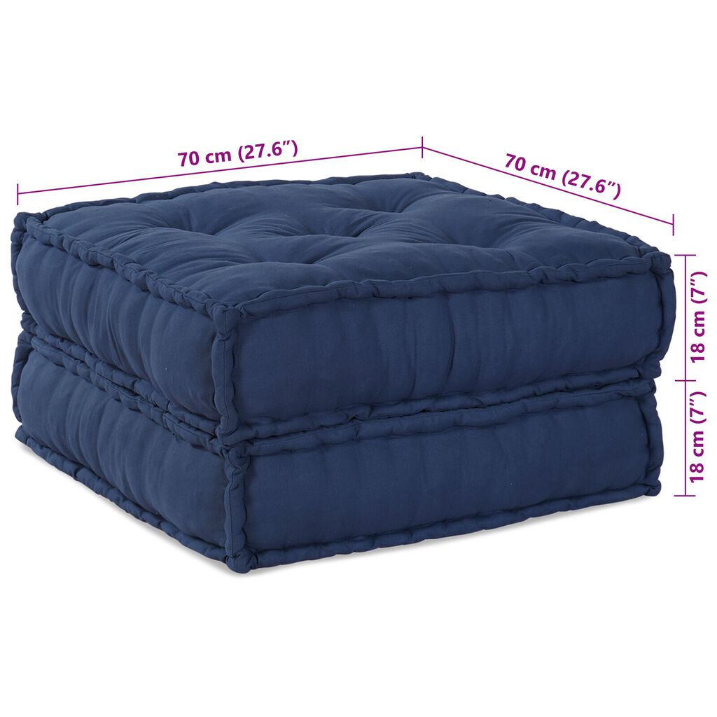 vidaXL Modular Πουφ Ινδigo 70x70x36 Υφάσμα