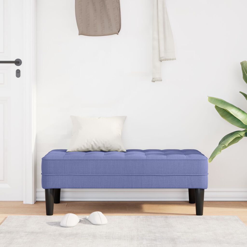 vidaXL Παγκάκι Τζην Μπλε 113x57x39 εκ. Υφασμάτινο