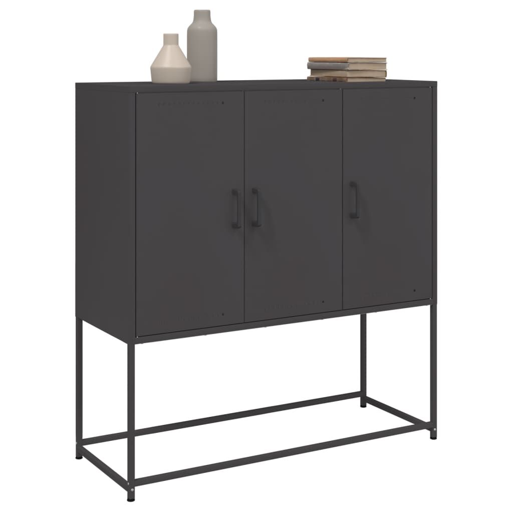 vidaXL Μπουφές Μαύρος 100,5x39x107 εκ. Ατσάλινος