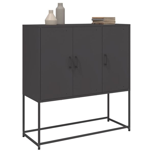 vidaXL Μπουφές Μαύρος 100,5x39x107 εκ. Ατσάλινος
