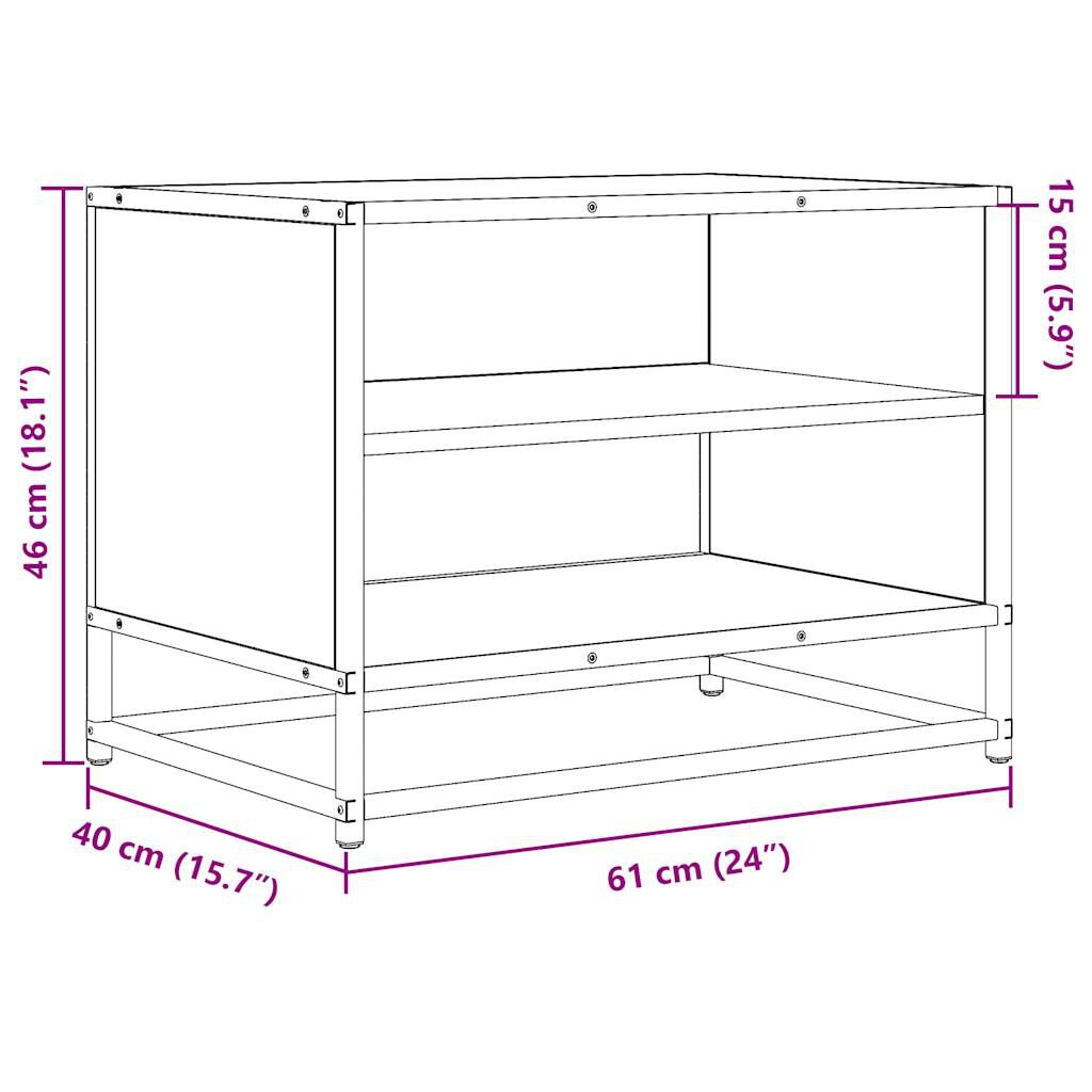 vidaXL Έπιπλο Τηλεόρασης Καπνιστή Δρυς 61x40x46 εκ Επεξ. Ξύλο/Μέταλλο