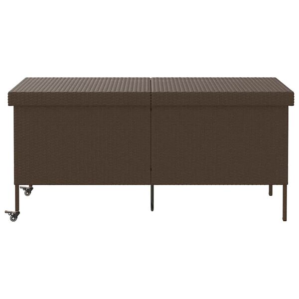 vidaXL Κουτί Αποθήκευσης Κήπου με Ρόδες 160x55x75 εκ. Συνθετικό Ρατάν