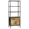 vidaXL Highboard &mu;&epsilon; &sigma;&upsilon;&rho;&tau;ά&rho;&iota; &Kappa;&alpha;&phi;έ 70 x 35 x 180 &epsilon;&kappa;. &Sigma;&tau;&epsilon;&rho;&epsilon;ό &xi;ύ&lambda;&omicron; &mu;ά&nu;&gamma;&kappa;&omicron;