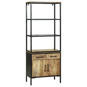 vidaXL Highboard &mu;&epsilon; &sigma;&upsilon;&rho;&tau;ά&rho;&iota; &Kappa;&alpha;&phi;έ 70 x 35 x 180 &epsilon;&kappa;. &Sigma;&tau;&epsilon;&rho;&epsilon;ό &xi;ύ&lambda;&omicron; &mu;ά&nu;&gamma;&kappa;&omicron;