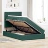 vidaXL Κρεβάτι με αποθηκευτικό χώρο και LED με στρώμα Σκούρο Πράσινο
