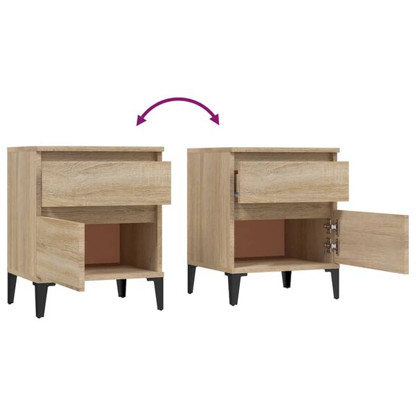 vidaXL Κομοδίνα 2 τεμ. Sonoma Δρυς 40 x 35 x 50 εκ.