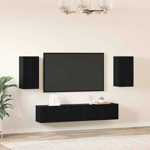 vidaXL Σετ επίπλου τηλεόρασης 4 pcs Μαύρη δρυς 80 x 30 x 30 εκ