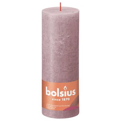 Bolsius Κεριά Κύλινδρος Ρουστίκ Shine 4 τεμ. Σταχτί Ροζ 190 x 68 χιλ.