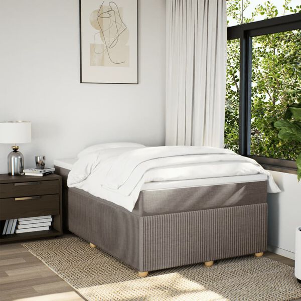 vidaXL &Kappa;&rho;&epsilon;&beta;ά&tau;&iota; Boxspring &mu;&epsilon; &Sigma;&tau;&rho;ώ&mu;&alpha; Taupe 120x200 &epsilon;&kappa;. &Upsilon;&phi;&alpha;&sigma;&mu;ά&tau;&iota;&nu;&omicron;